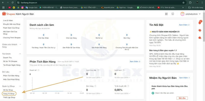 Hướng Dẫn Thiết Kế Gian Hàng Shopee Ấn Tượng và Cách Trang Trí Shopee Tối Ưu Hiệu Quả Quản lý shop trong Kênh người bán của Shopee
