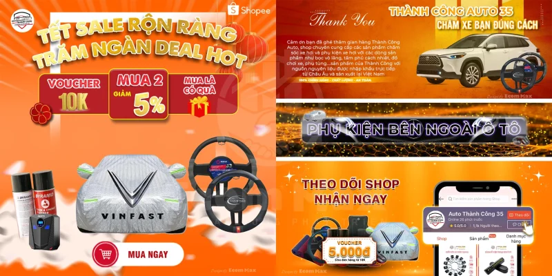 Hướng Dẫn Thiết Kế Gian Hàng Shopee Ấn Tượng và Cách Trang Trí Shopee Tối Ưu Hiệu Quả Các mẫu banner trang trí shopee