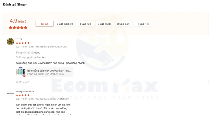 Hướng Dẫn Thiết Kế Gian Hàng Shopee Ấn Tượng và Cách Trang Trí Shopee Tối Ưu Hiệu Quả Đánh giá sản phẩm từ khách hàng