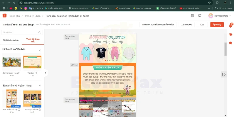 Hướng Dẫn Thiết Kế Gian Hàng Shopee Ấn Tượng và Cách Trang Trí Shopee Tối Ưu Hiệu Quả Trang trí gian hàng Shopee với công cụ được tích hợp sẵn trong nền tảng