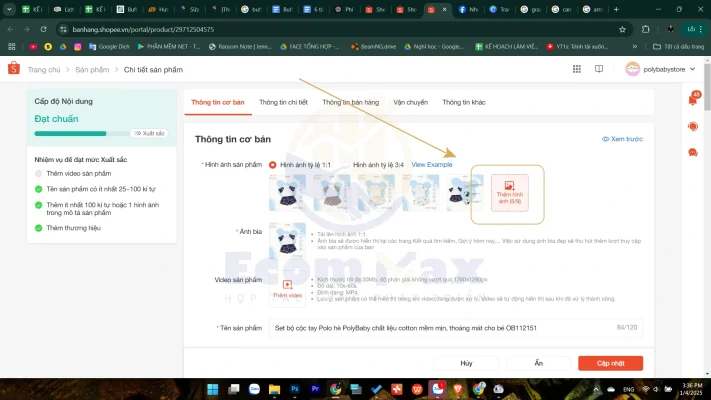 Ảnh bìa Shopee: Chia sẻ kinh nghiệm từ các shop ngàn đơn Thêm hình ảnh sản phẩm