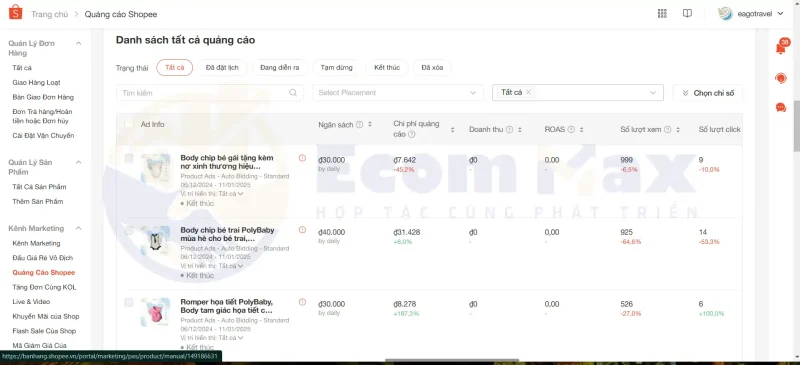 Hướng Dẫn Chạy Quảng Cáo Shopee & Cách Đọc Chỉ Số Bạn hoàn toàn có thể bật/ tắt các chiến dịch quảng cáo trong Kênh Người bán