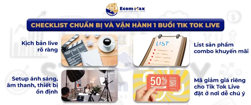Checklist Đầy Đủ Setup 1 Buổi Tik Tok Live Thành Công Checklist chuẩn bị và vận hành 1 buổi Tik Tok Live