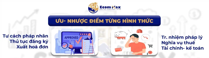 Lựa chọn Mô hình TMĐT: Cá nhân,Hộ kinh doanh hay Công ty? Ưu- nhược điểm từng hình thức kinh doanh