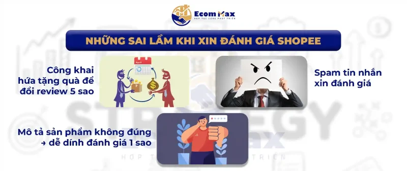 Cách Xin Đánh Giá 5 Sao Shopee Khéo Léo – Không Vi Phạm Chính Sách Những Sai Lầm Khi Xin Đánh Giá Shopee