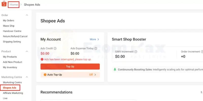 Có nên dùng GMV Max Shopee? Ưu/nhược điểm và cách tối ưu chi tiết buoc 1 quang cao gmv max shopee