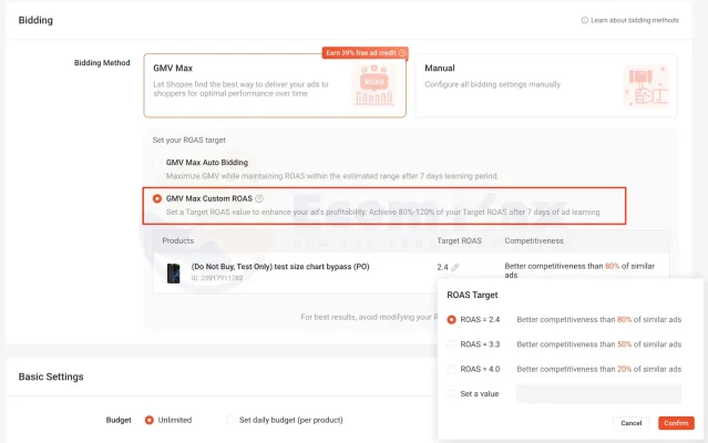 Có nên dùng GMV Max Shopee? Ưu/nhược điểm và cách tối ưu chi tiết buoc 5 quang cao gmv max shopee